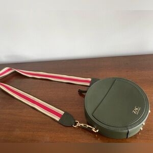Zac Posen Belay Circle Leather Crossbody Bag - Dark Green